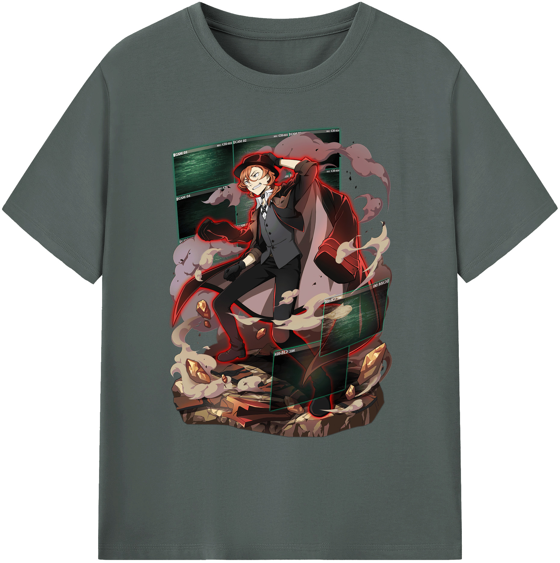 （画像用） 文豪ストレイドッグス Bungo Stray Dogs 綿100％ メンズ半袖Tシャツ｜肌触りやわらか＆通気性